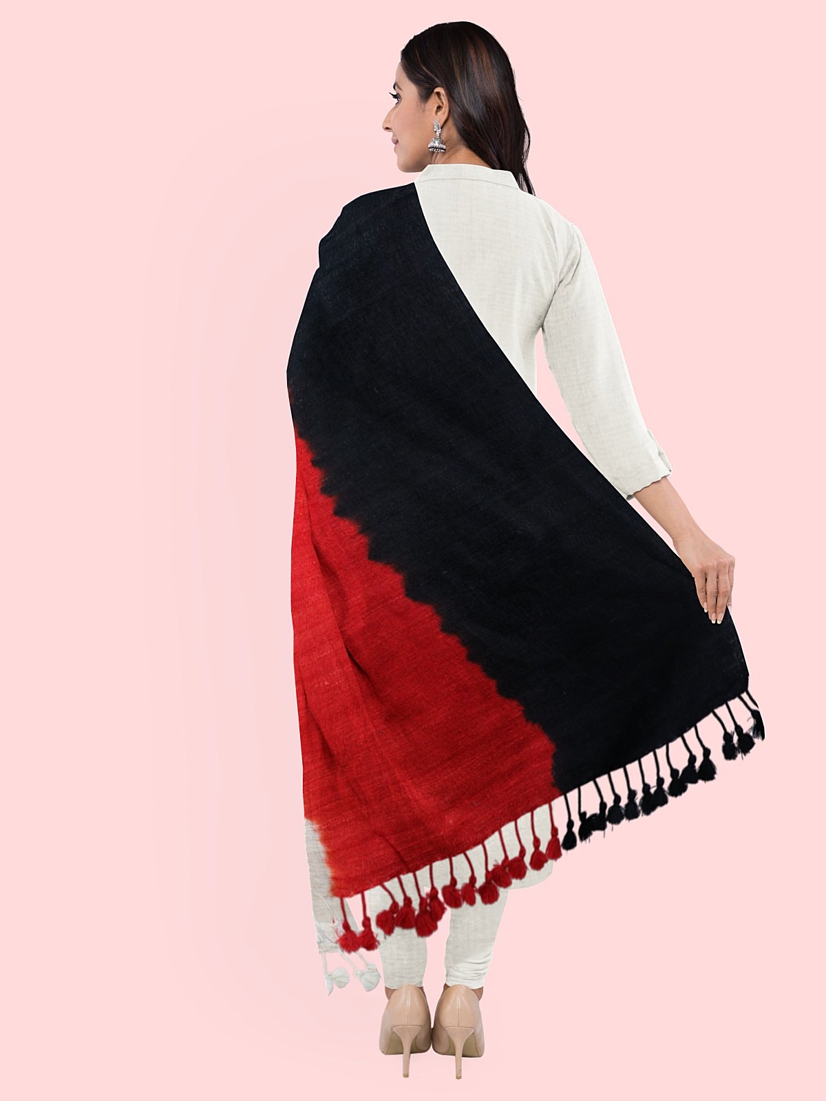 3 Shade Ghicha Silk-Woolen Stole (8)