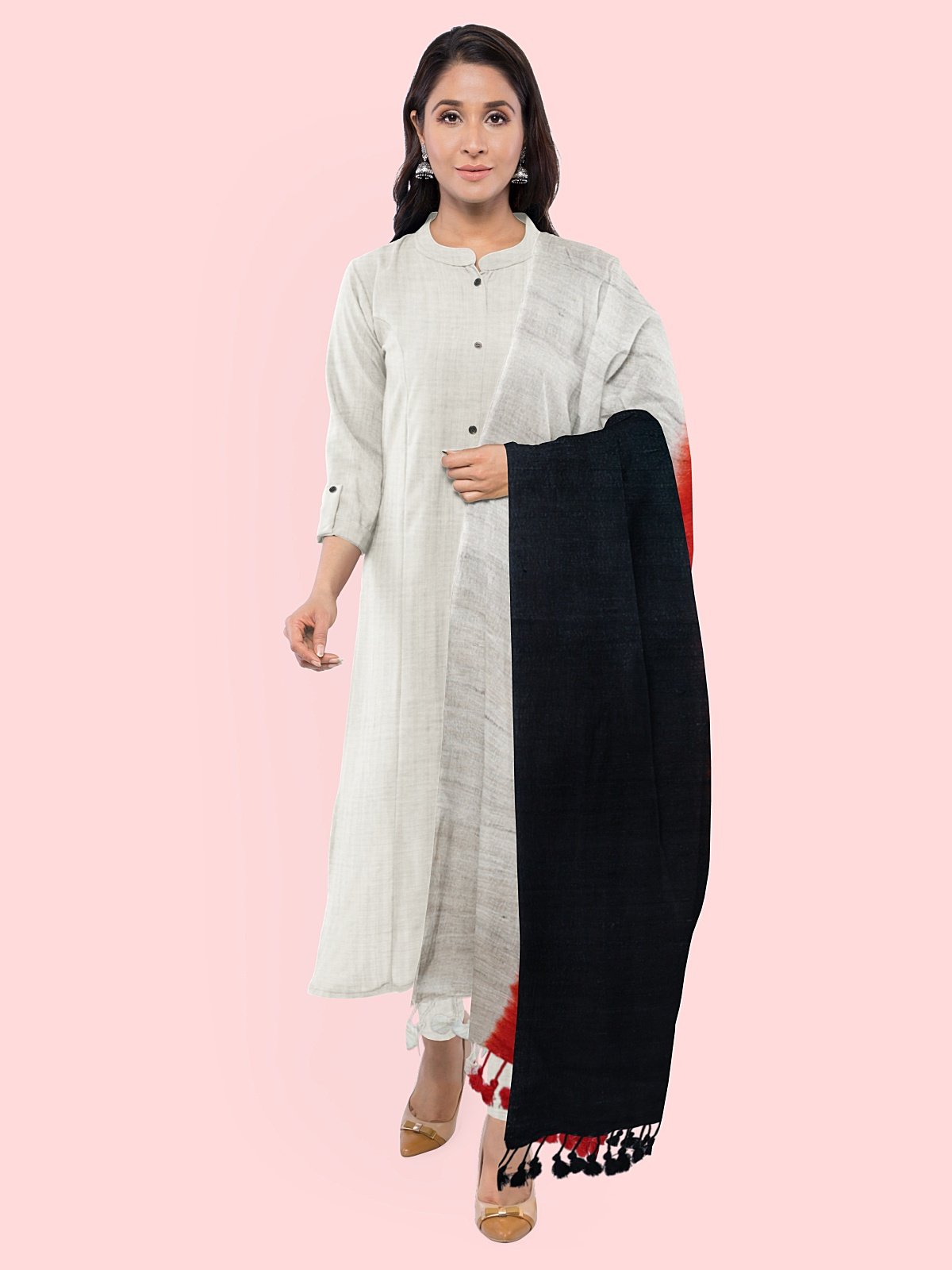 3 Shade Ghicha Silk-Woolen Stole (9)