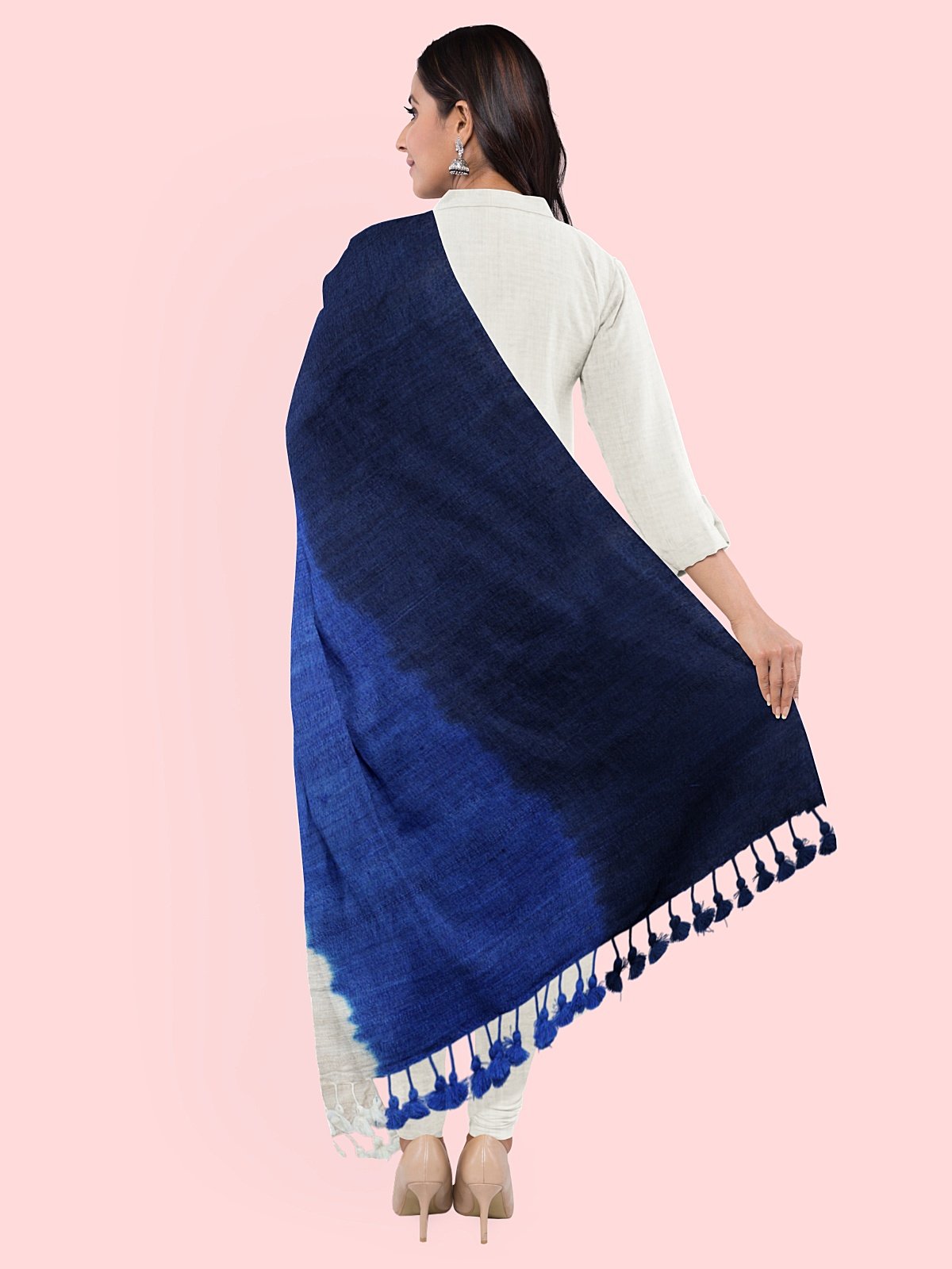3 Shade Woven Silk-Woolen Stole (8)