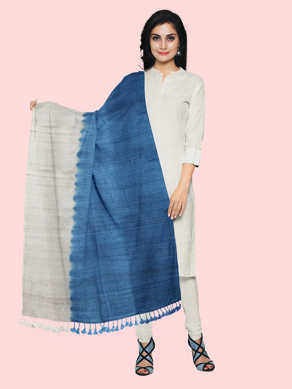 Handmade 2 Shade Woven Stole (2)