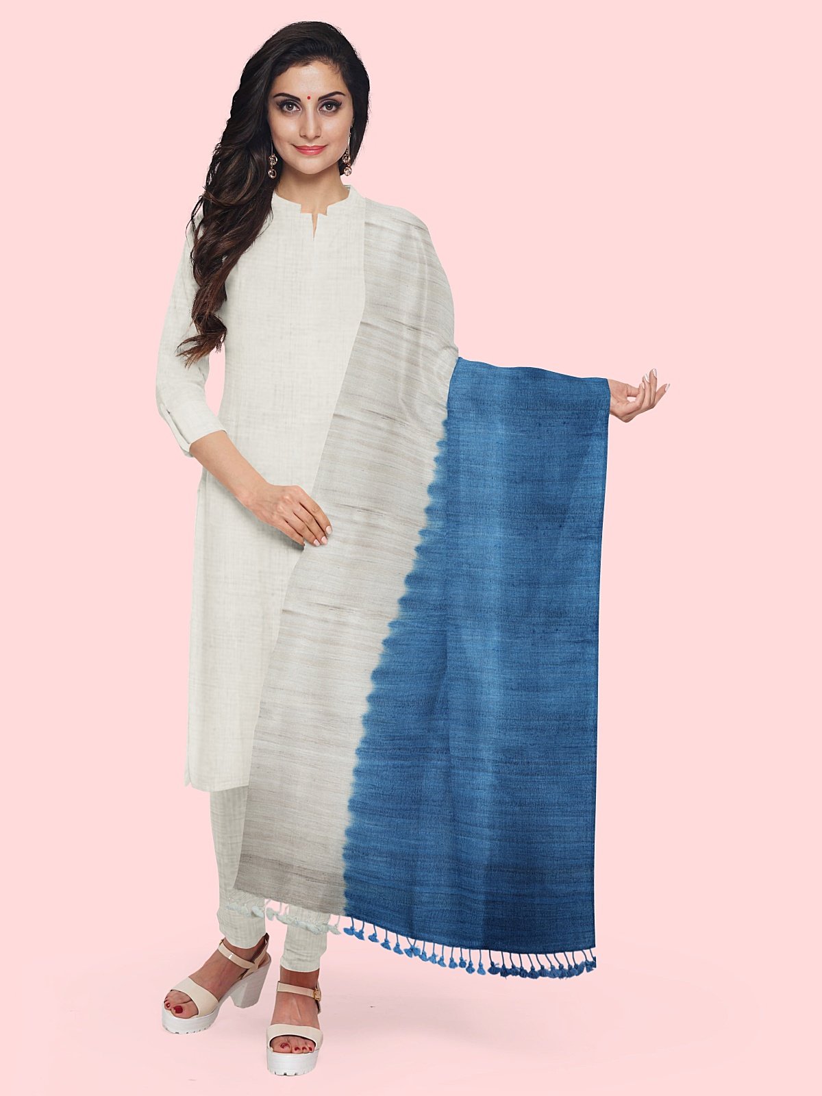 Handmade 2 Shade Woven Stole (3)