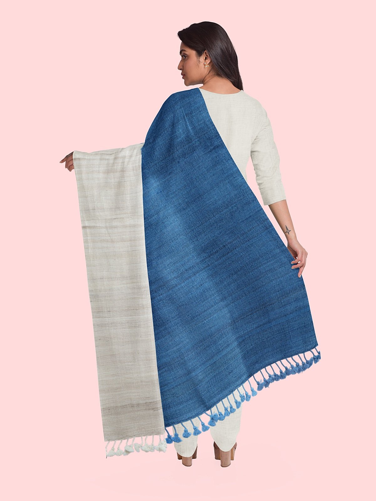 Handmade 2 Shade Woven Stole (5)