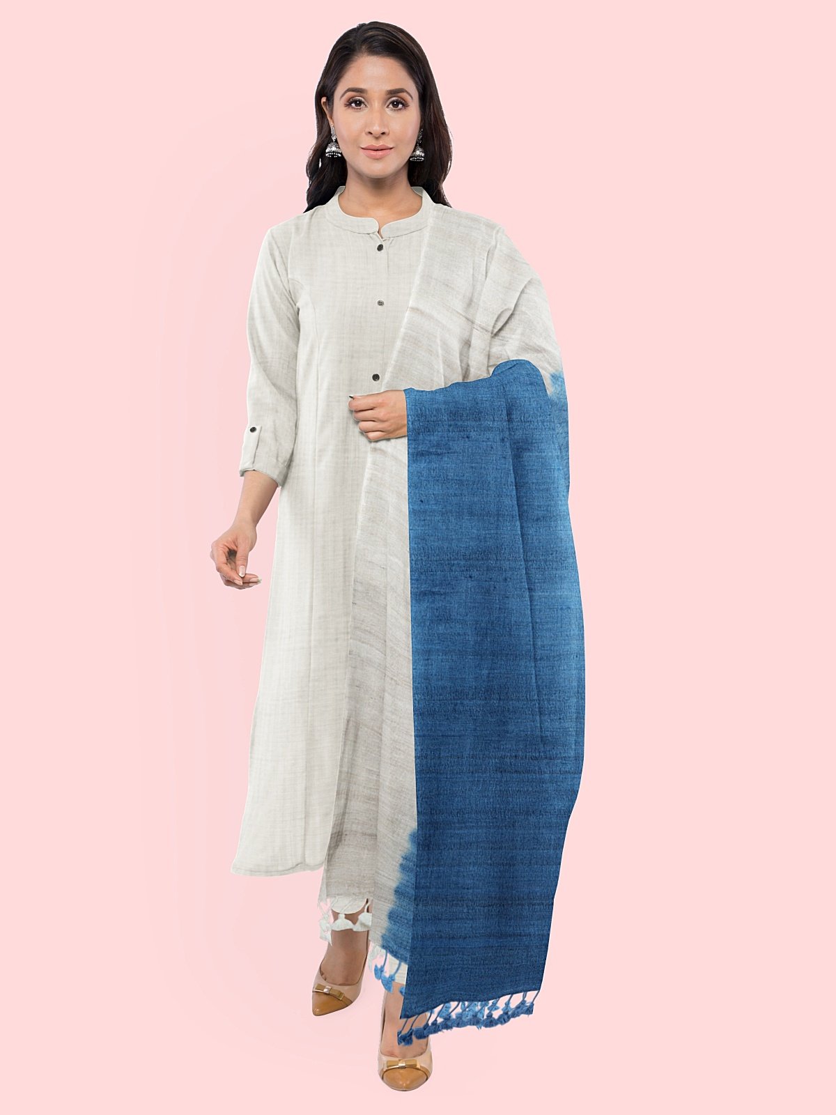 Handmade 2 Shade Woven Stole (9)