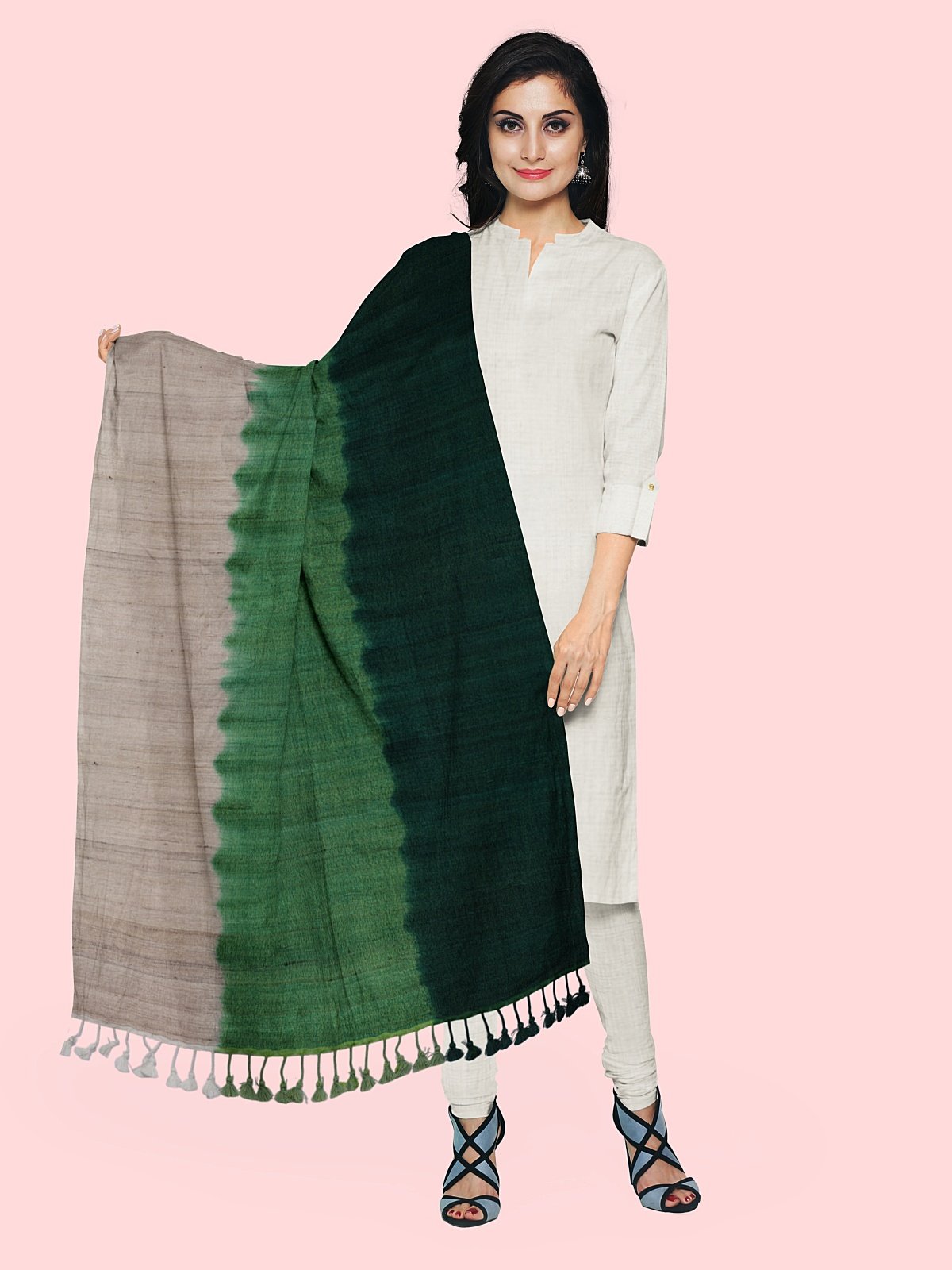 Handmade 3 Shade Woven Stole (2)