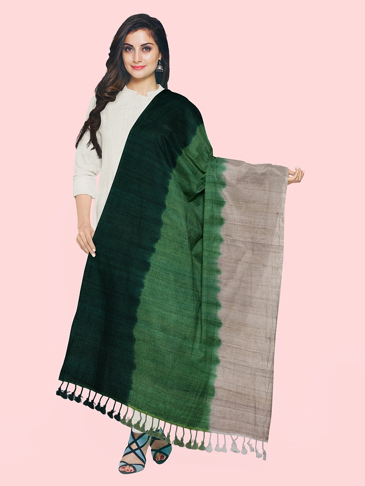 Handmade 3 Shade Woven Stole (4)