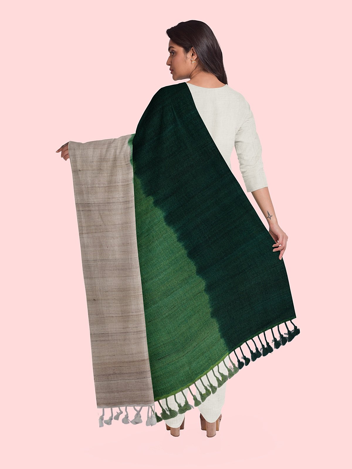 Handmade 3 Shade Woven Stole (5)