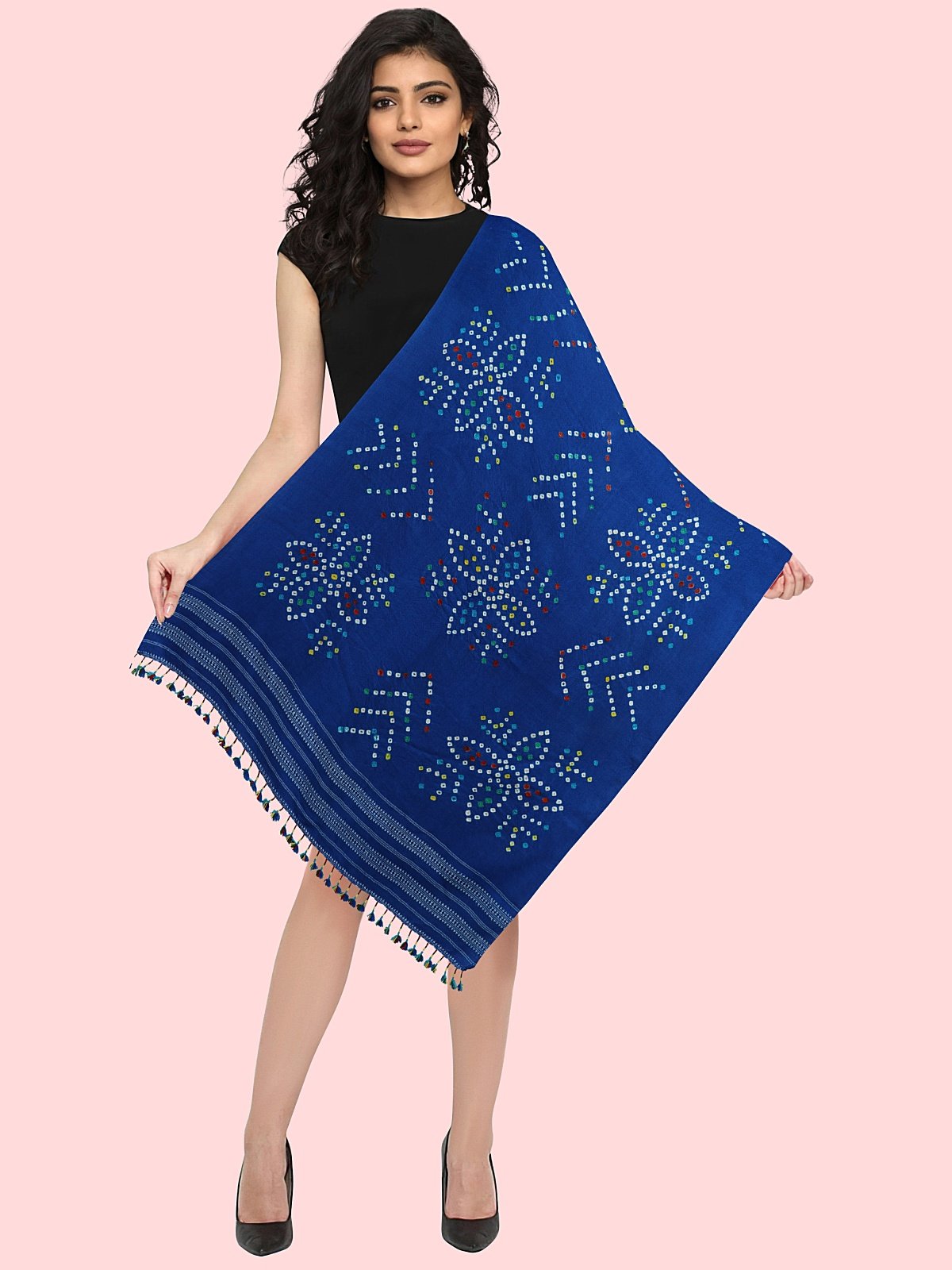 Handmade Cashmilon Blue Color Shawl (10)
