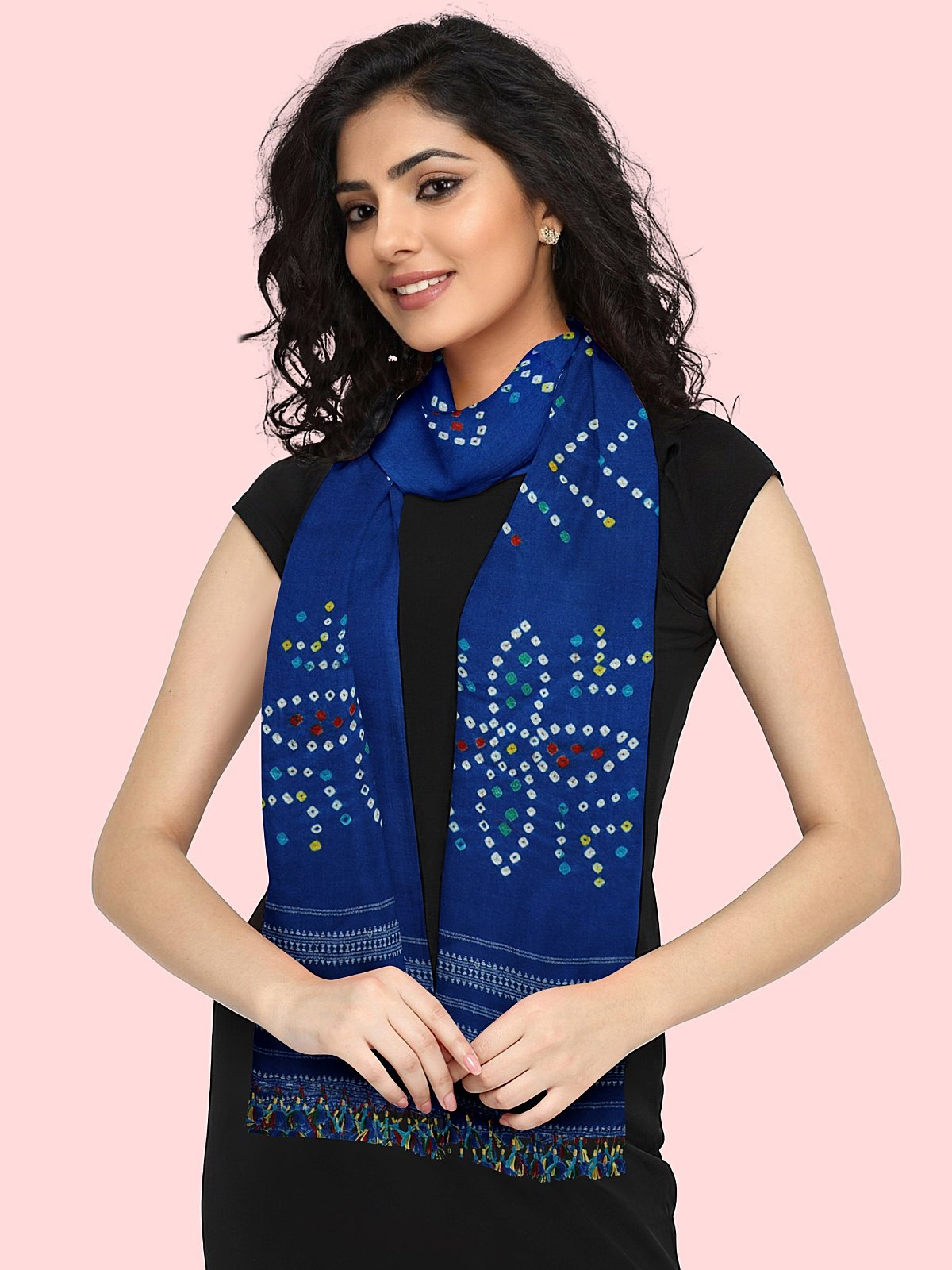 Handmade Cashmilon Blue Color Shawl (11)