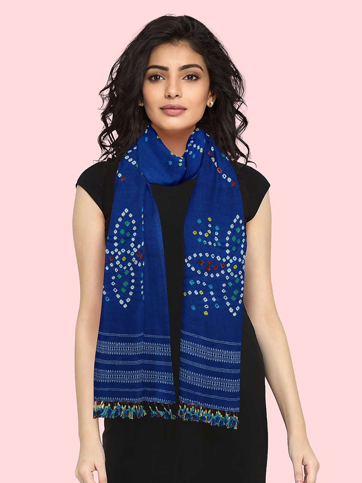 Handmade Cashmilon Blue Color Shawl (12)