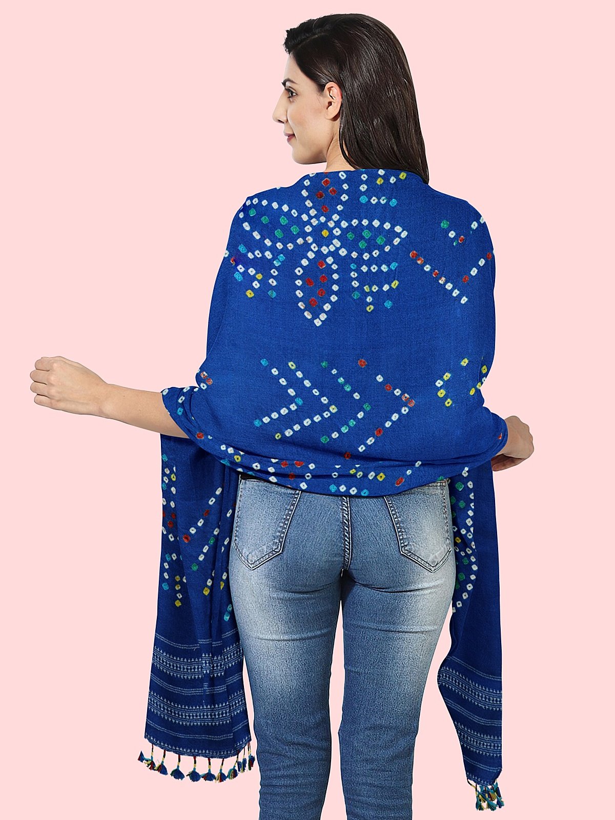 Handmade Cashmilon Blue Color Shawl (13)