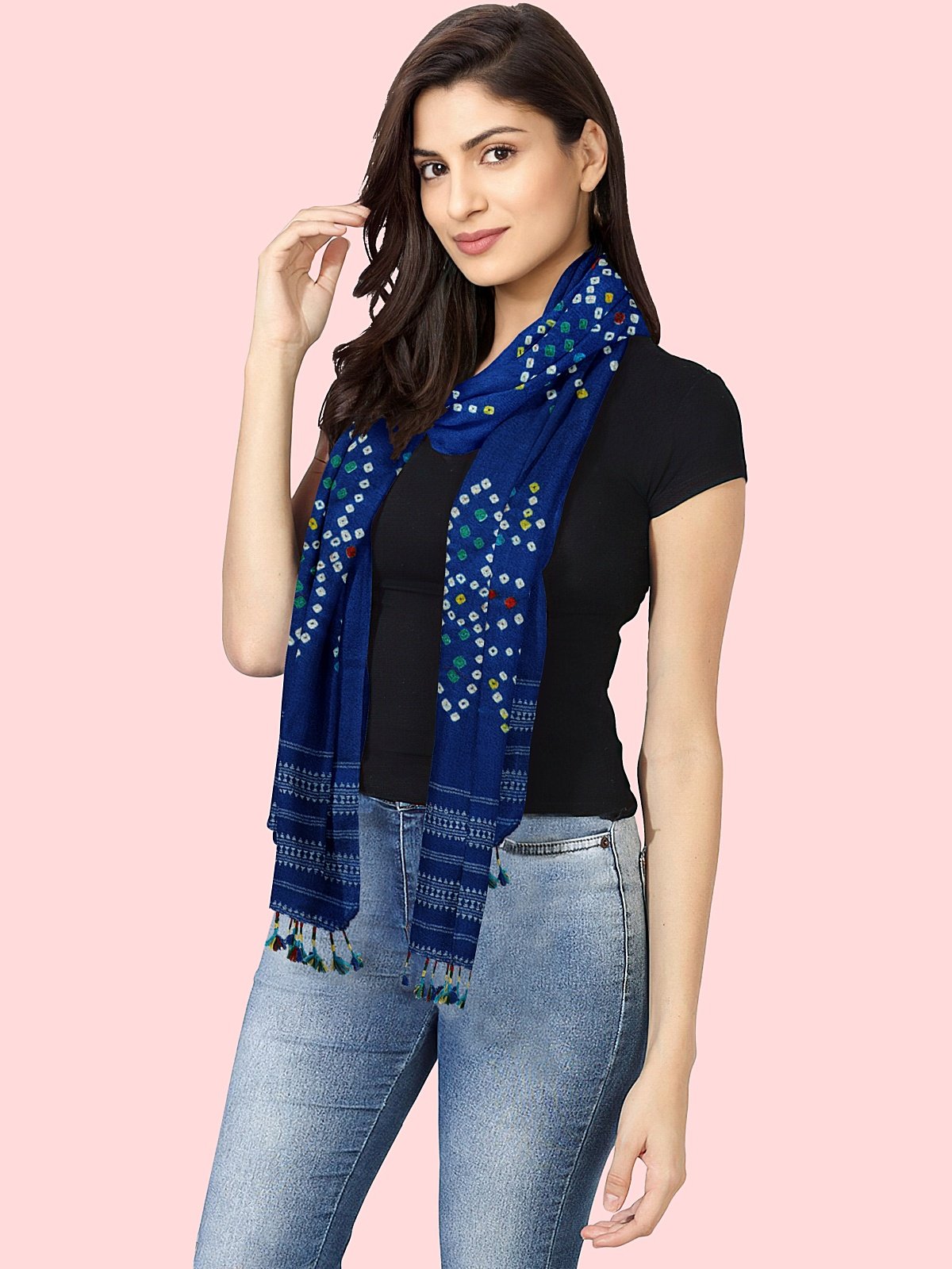 Handmade Cashmilon Blue Color Shawl (15)