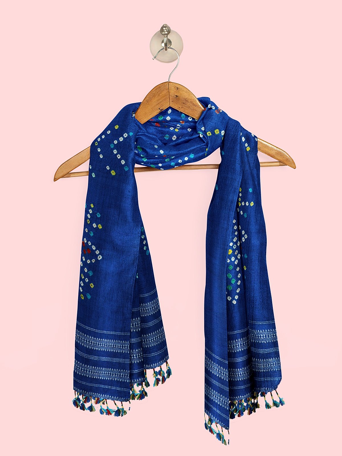 Handmade Cashmilon Blue Color Shawl (18)