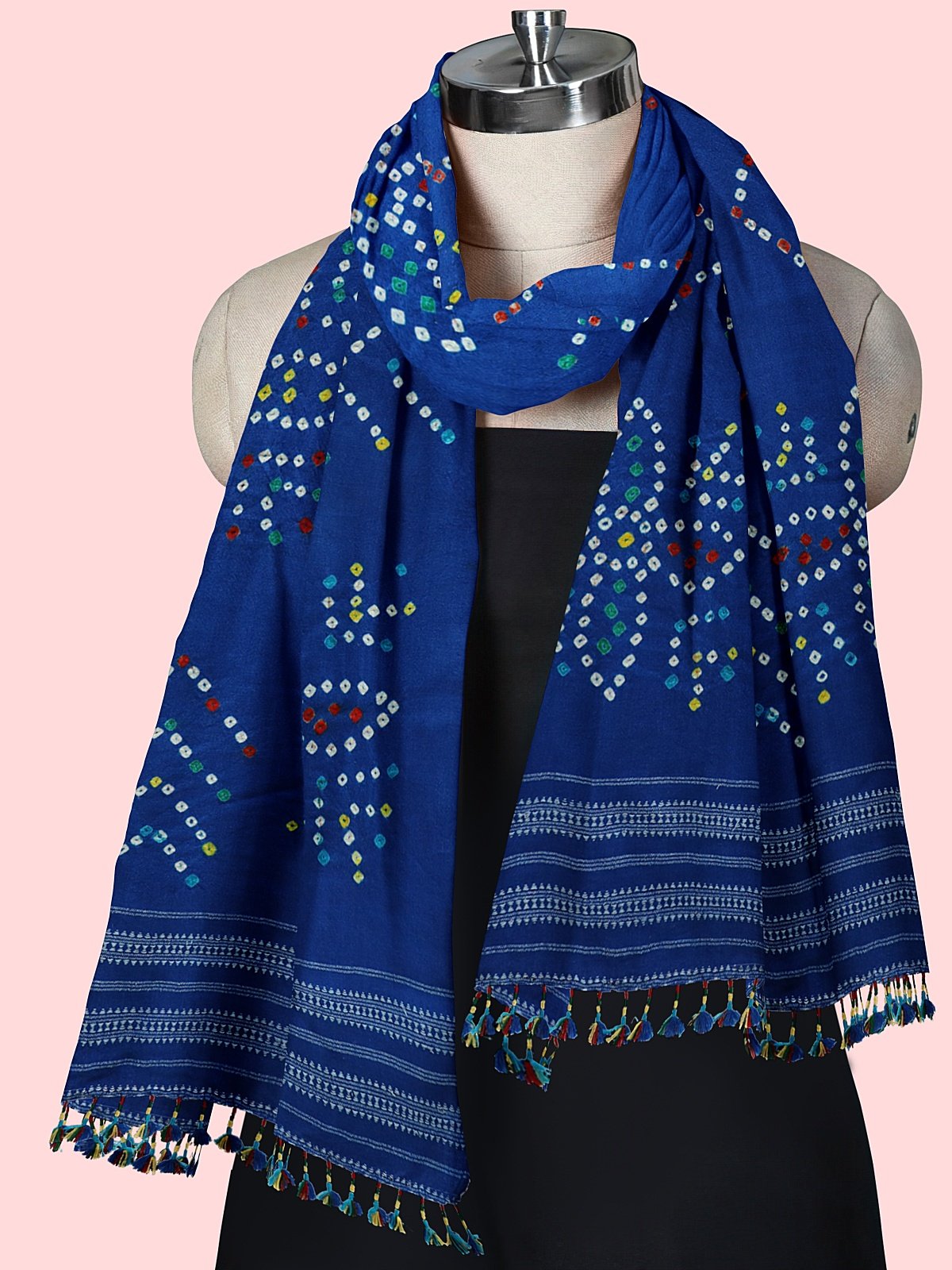 Handmade Cashmilon Blue Color Shawl (19)