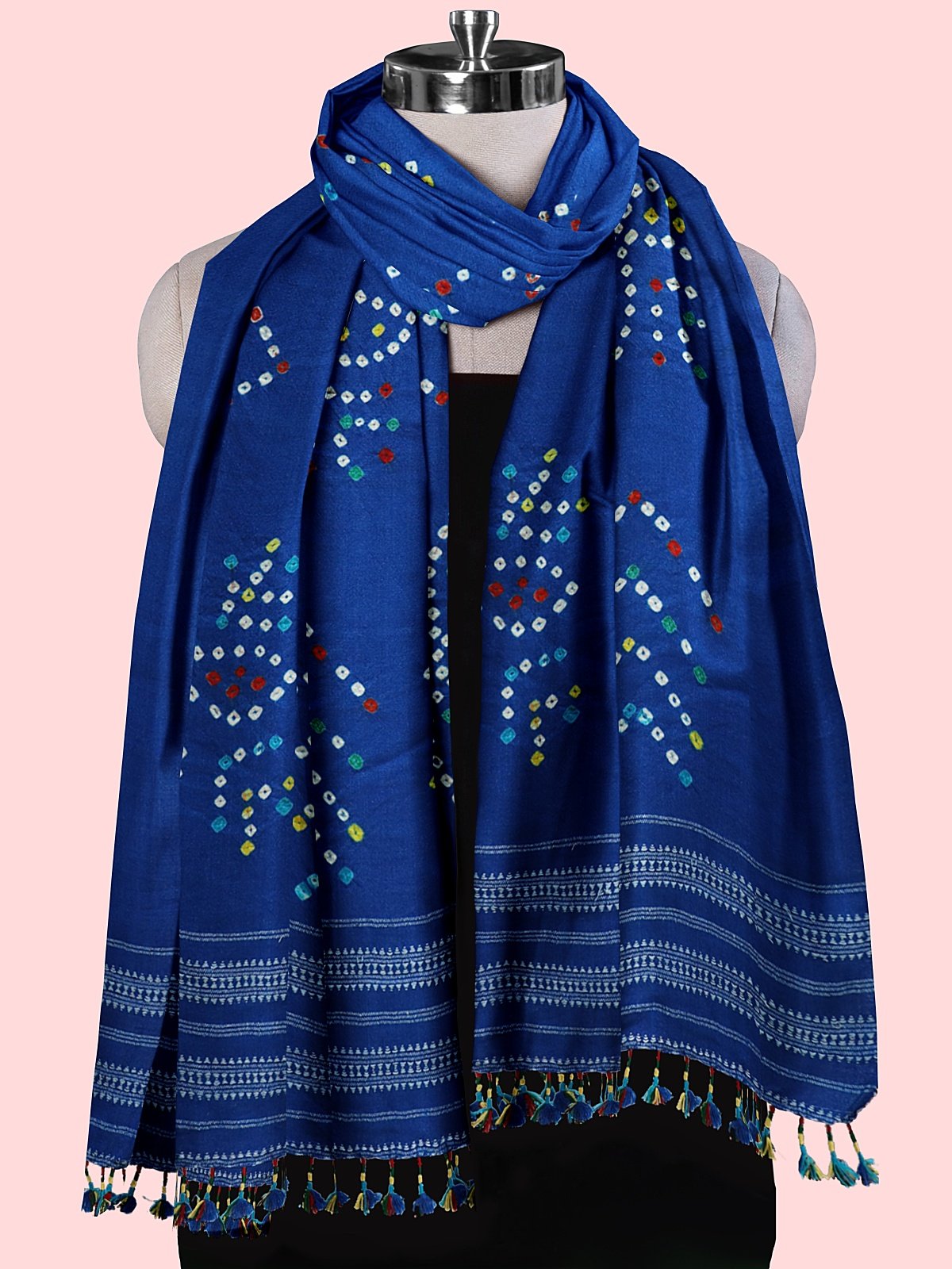 Handmade Cashmilon Blue Color Shawl (20)