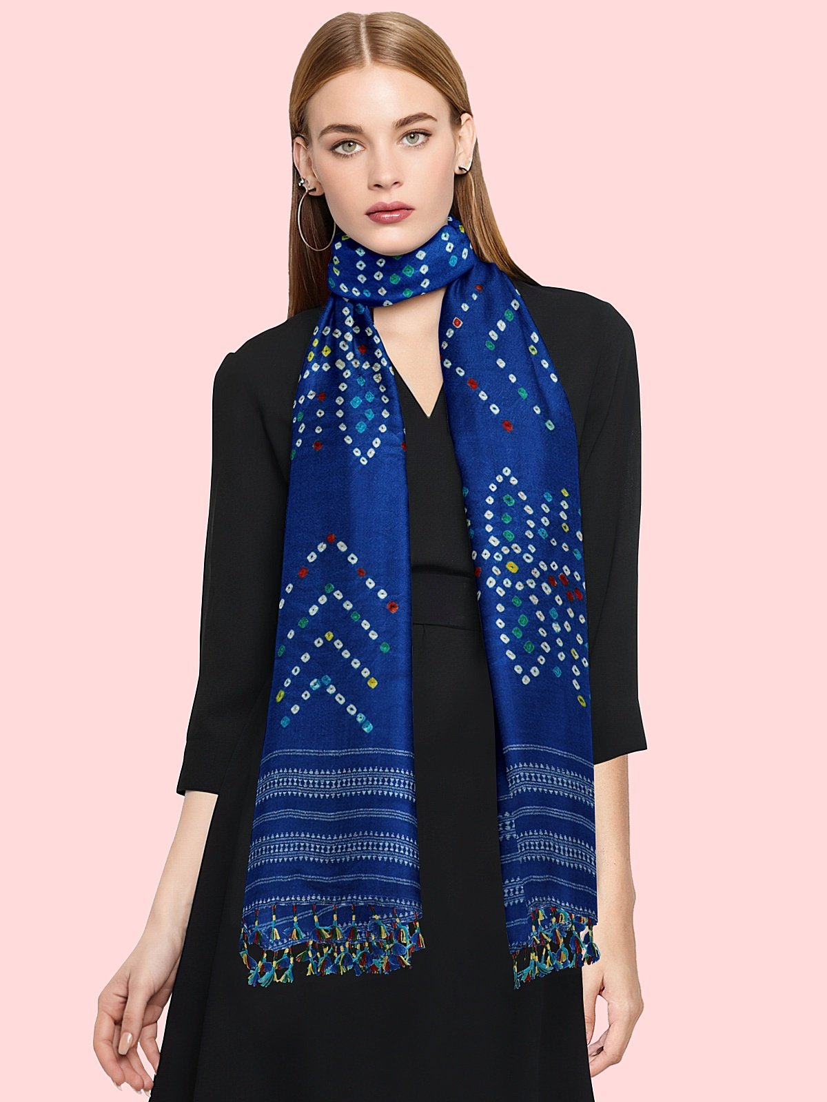 Handmade Cashmilon Blue Color Shawl (21)