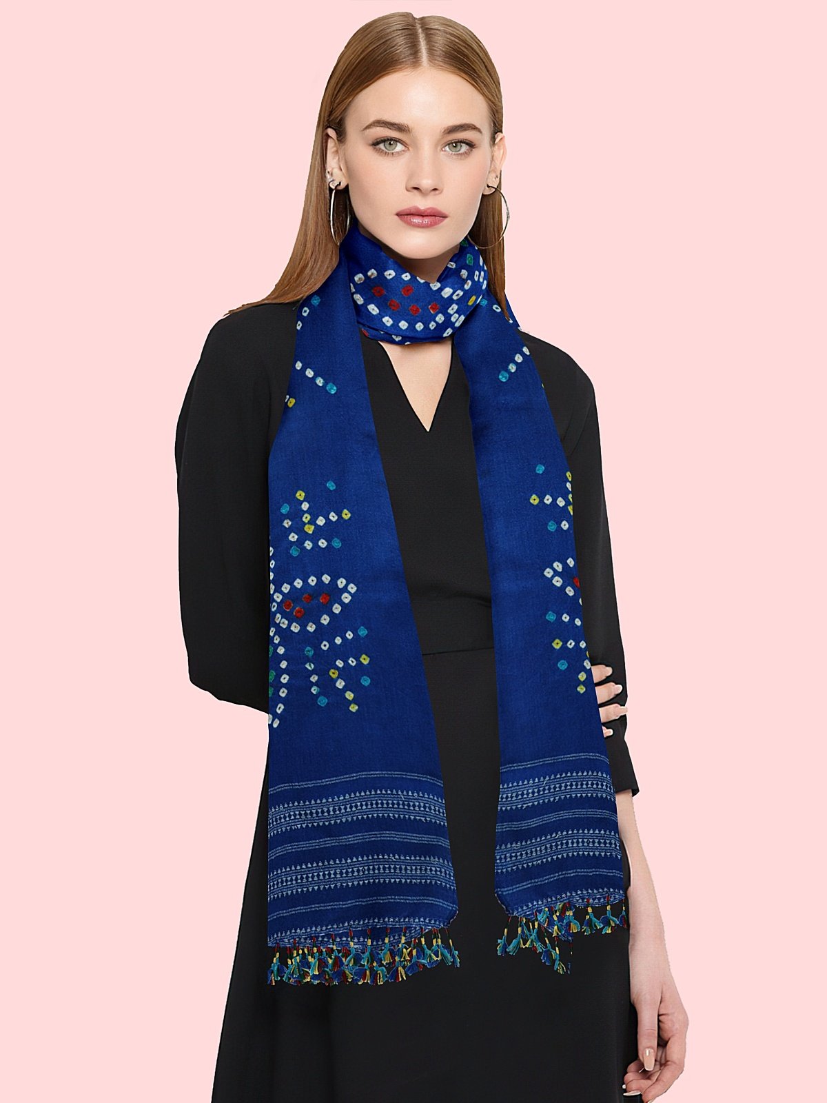 Handmade Cashmilon Blue Color Shawl (22)