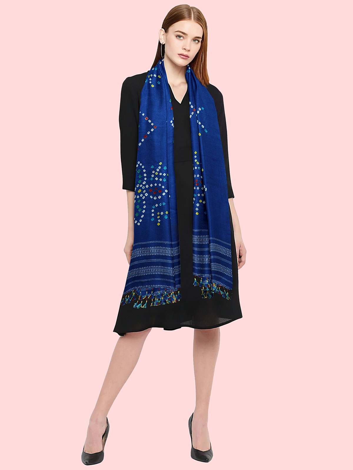 Handmade Cashmilon Blue Color Shawl (23)