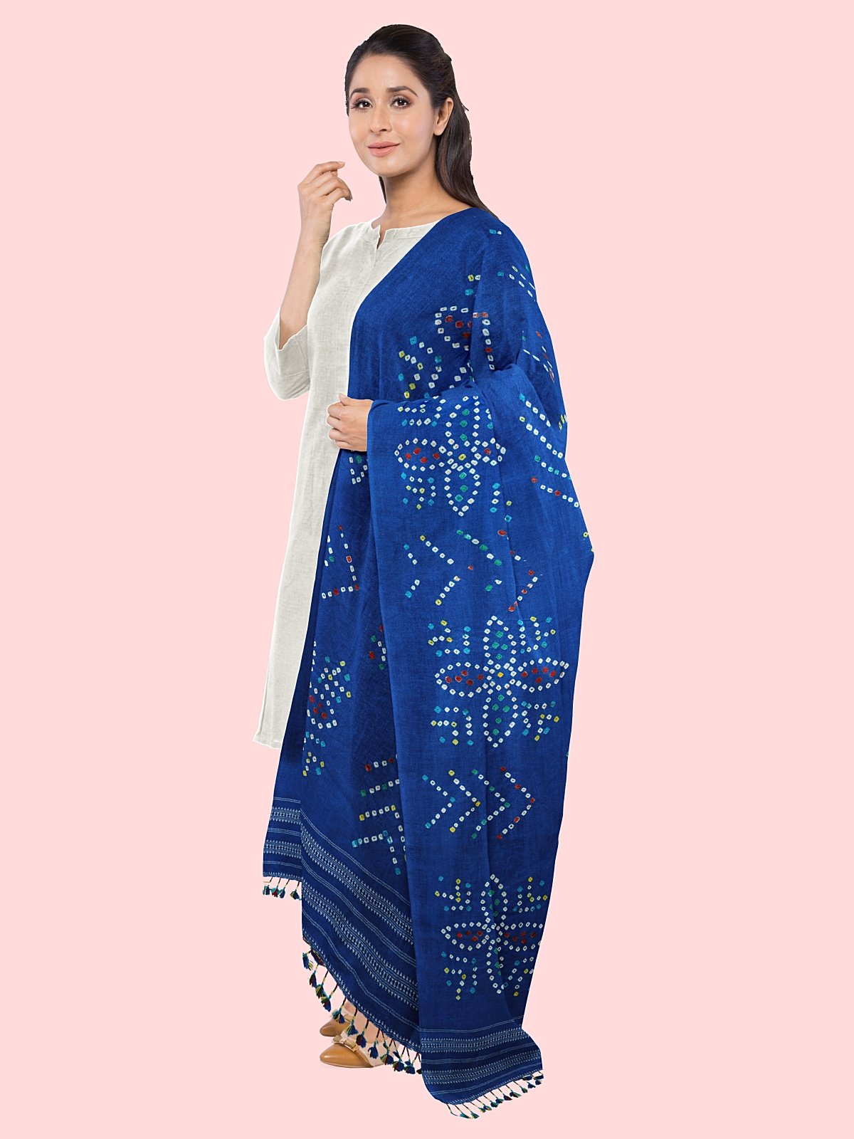 Handmade Cashmilon Blue Color Shawl (32)