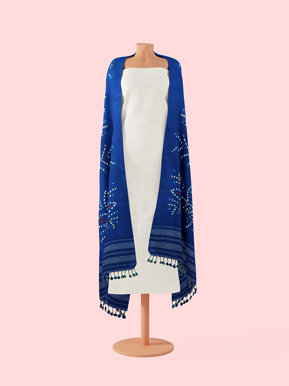 Handmade Cashmilon Blue Color Shawl (4)