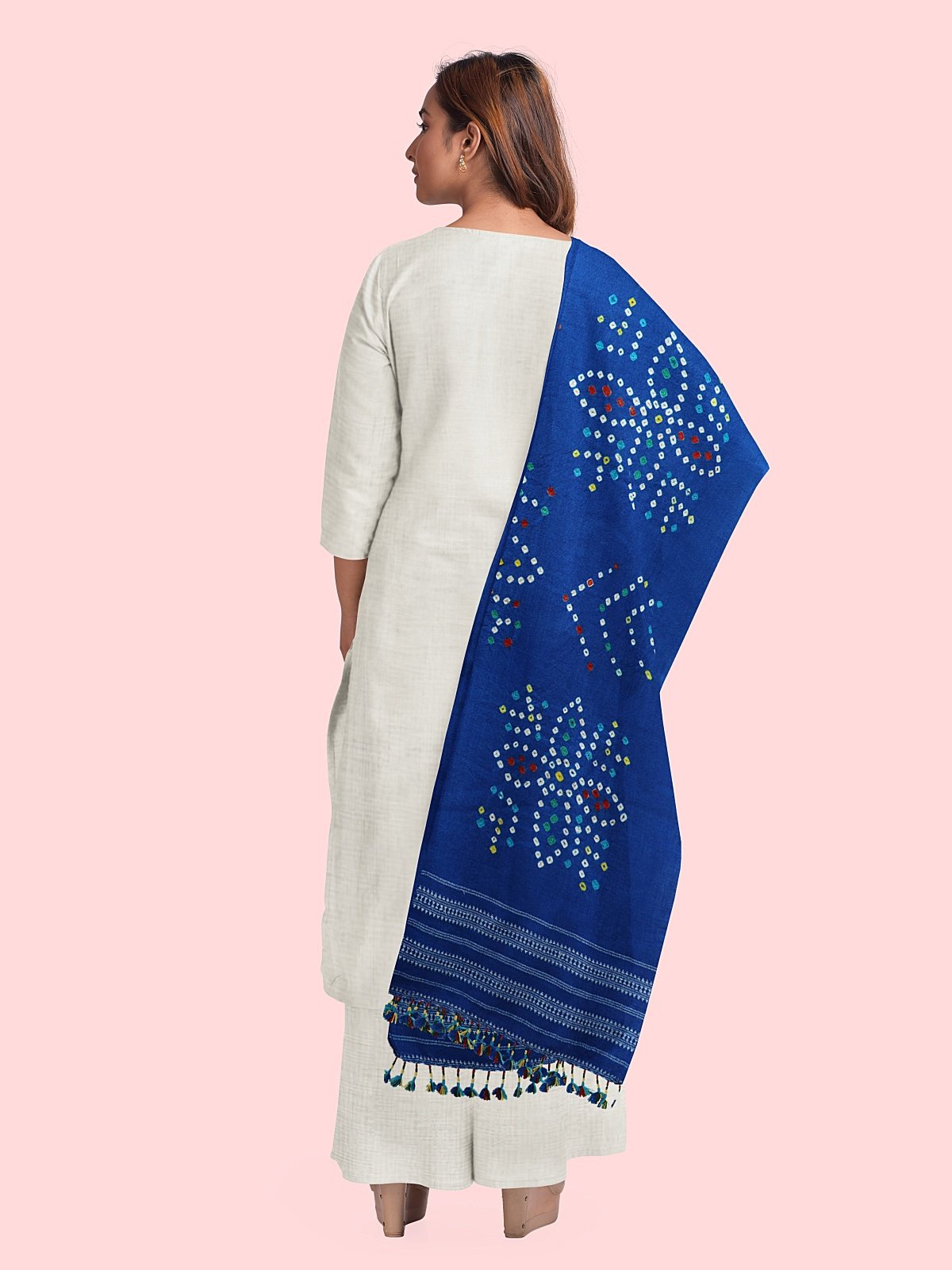Handmade Cashmilon Blue Color Shawl (42)