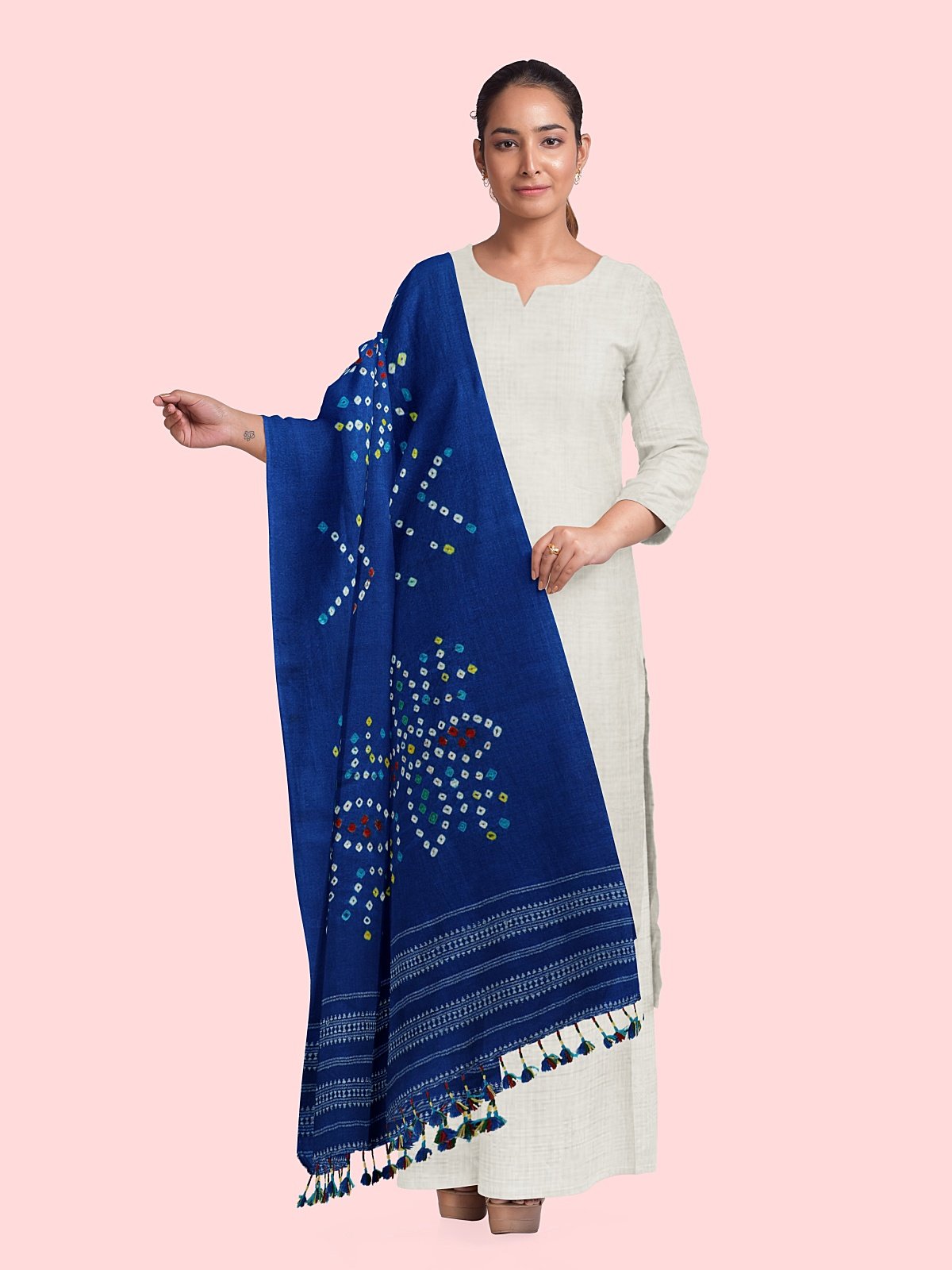 Handmade Cashmilon Blue Color Shawl (43)