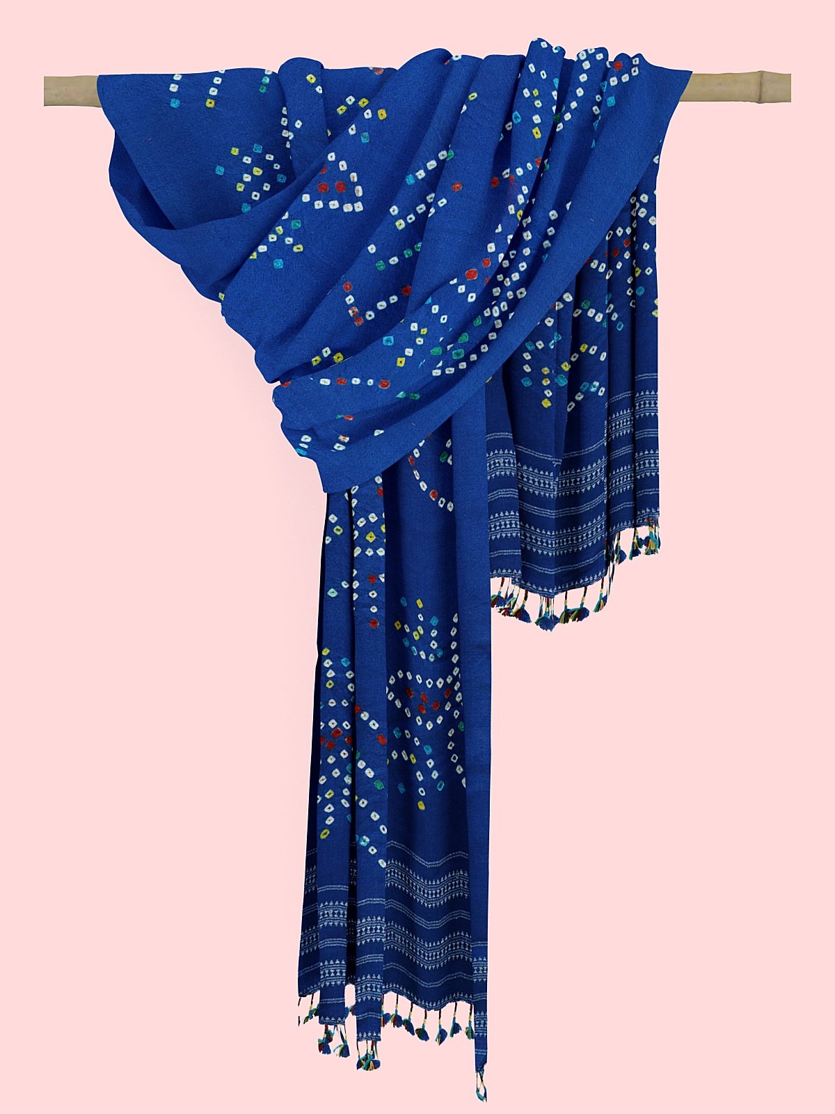 Handmade Cashmilon Blue Color Shawl (6)