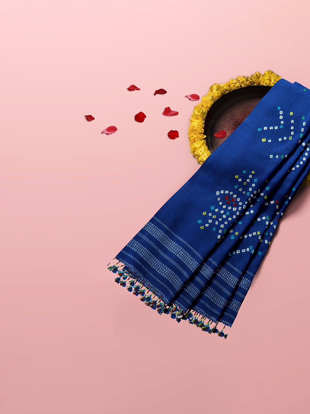 Handmade Cashmilon Blue Color Shawl (7)