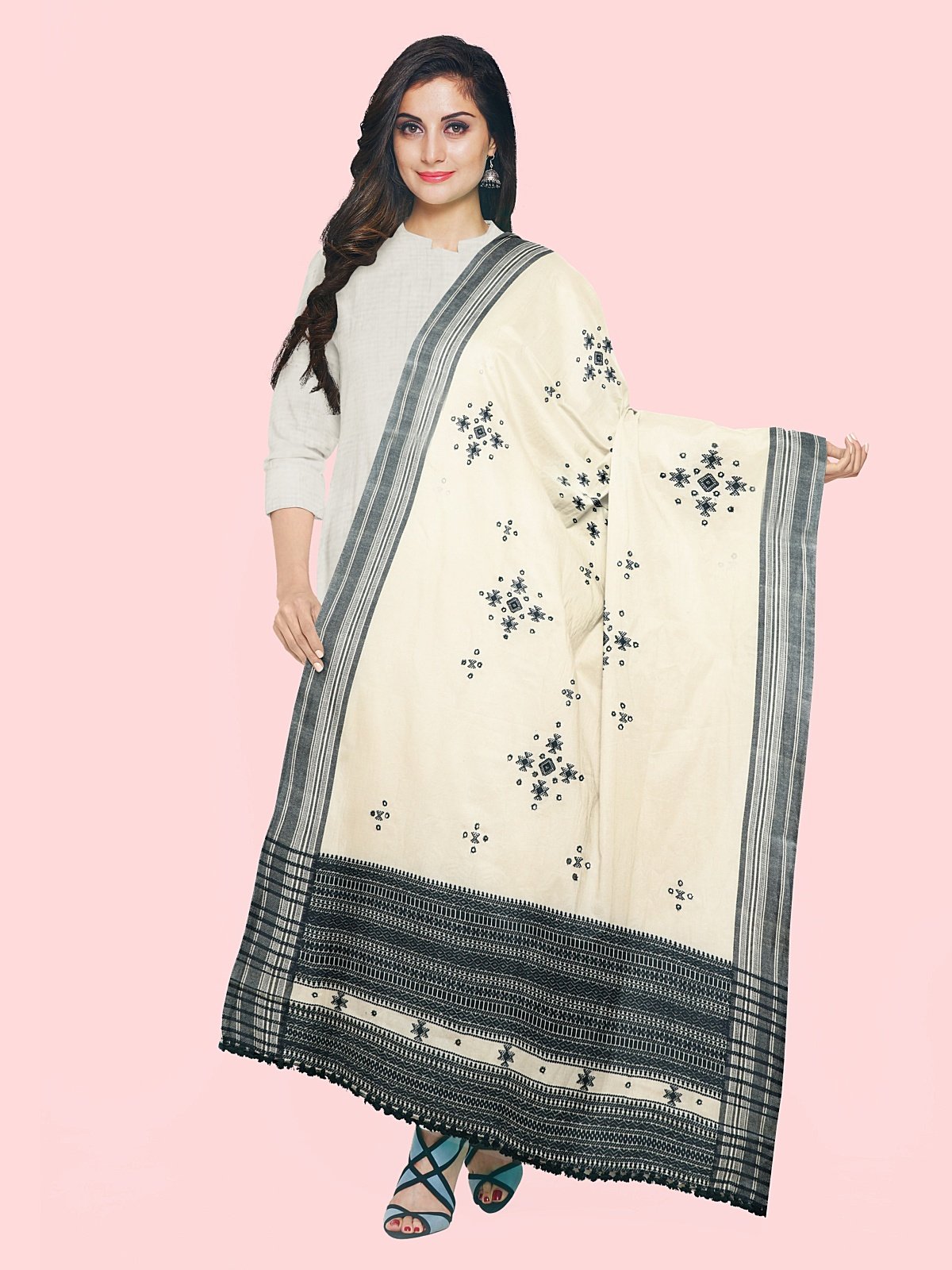 Handmade Woven Cashmilon Shawl with Work (4)