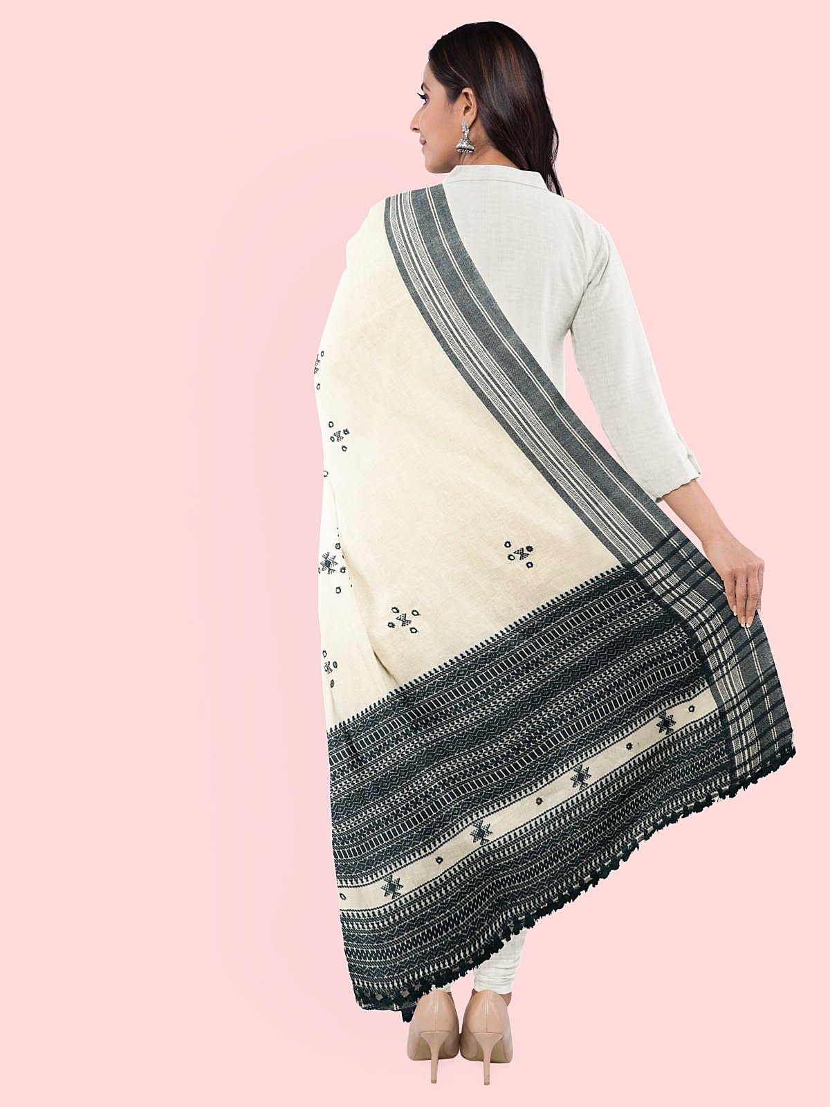 Handmade Woven Cashmilon Shawl with Work (8)
