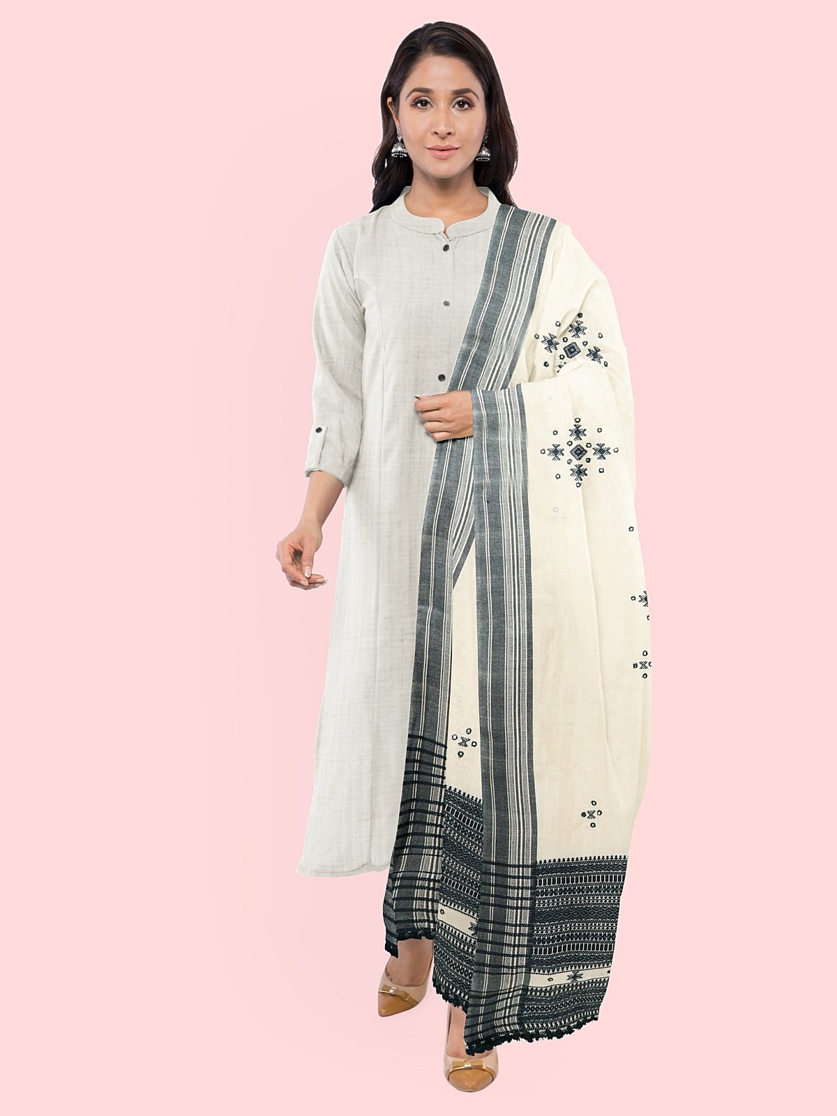 Handmade Woven Cashmilon Shawl with Work (9)