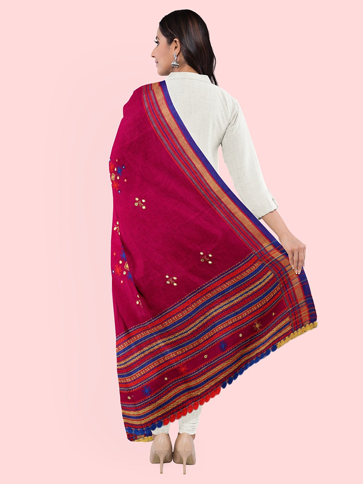 Handwoven Cashmilon Shawl with Mirror Work (8)