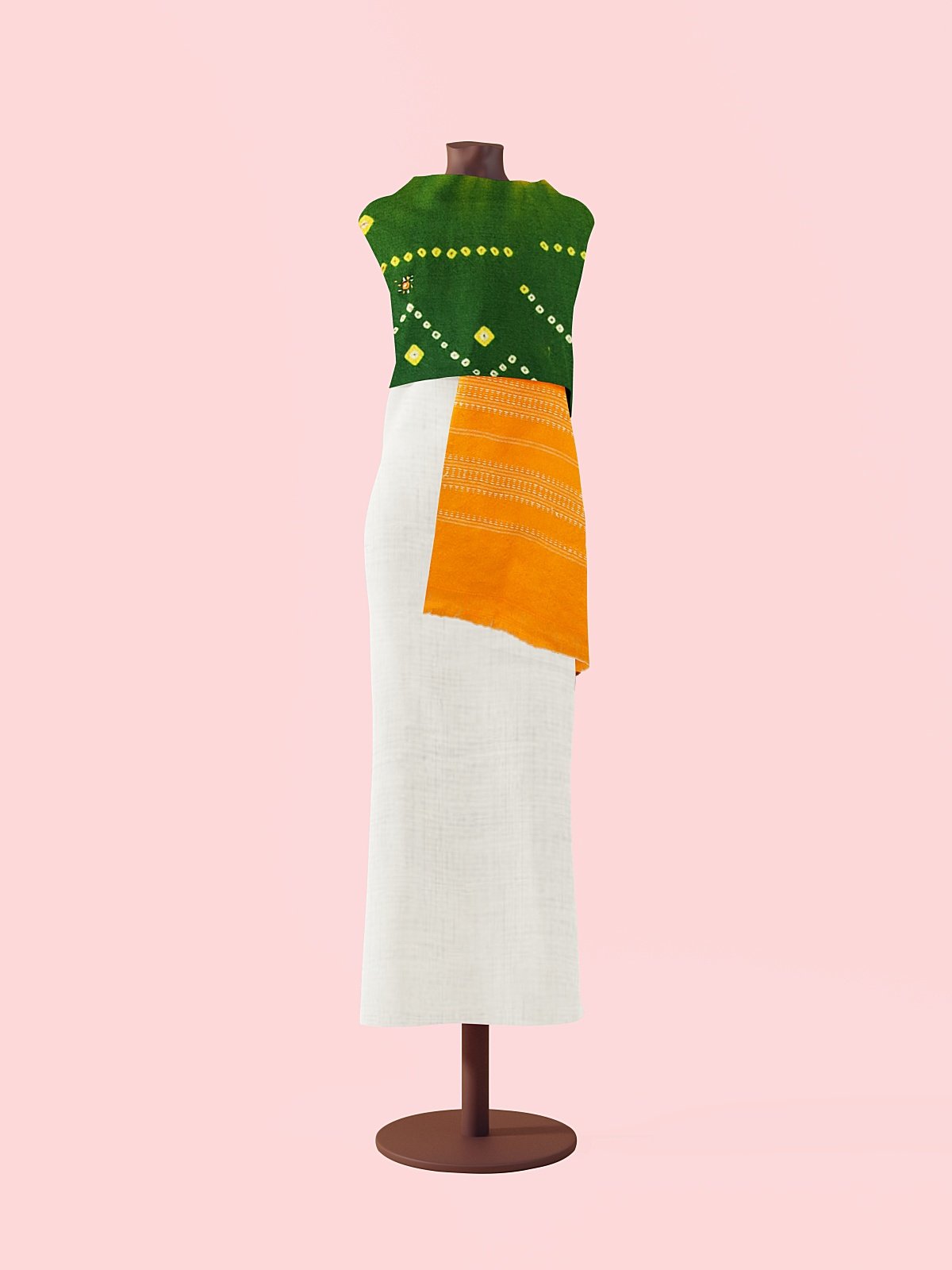 Jetpur Bandhani Woolen Green Shawl (2)